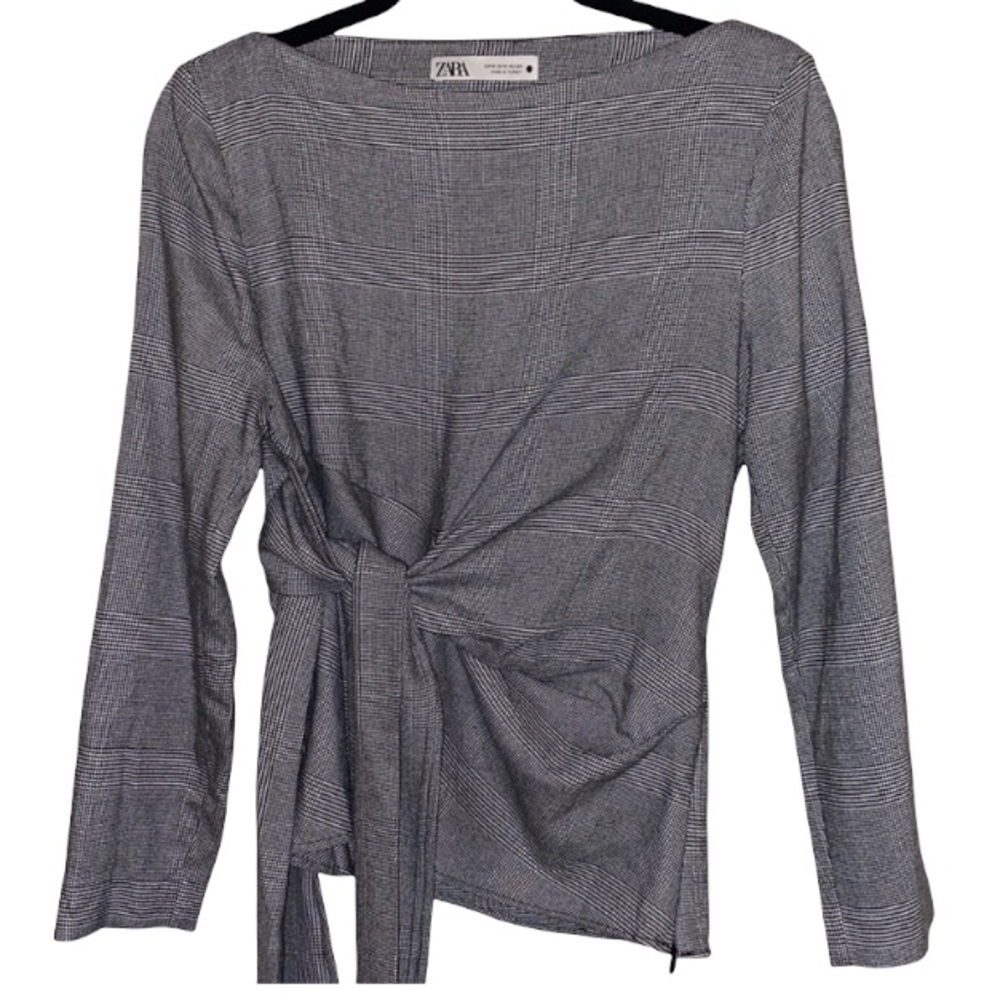 Zara Houndstooth Top